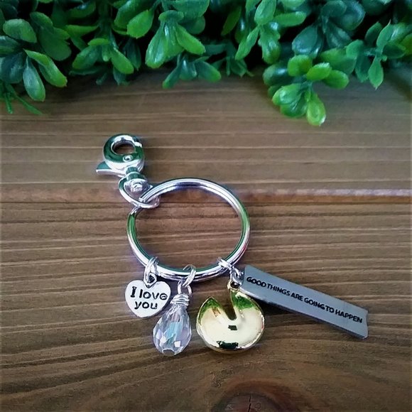 NEW Fortune Cookie Charm Keychain - Picture 2 of 3